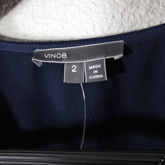 NEW Vince Women’s Jumpsuit Navy Blue Short Sleeve Boho Drawstring Waist Size 2 - Picture 9 of 9